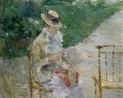贝尔特摩里索特 - Young Woman Sewing in the Garden
